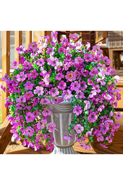 Nettenevime Yapay Çiçek Lila Sarkan Mineli Okaliptus Şimşir Yapay Sarmaşık 5d...