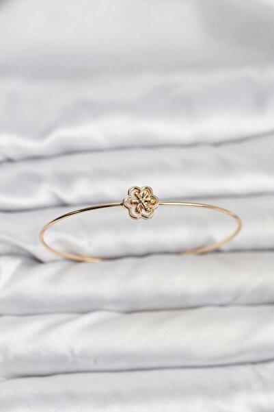 Inure Jewelry سوار ذهبي اللون طراز اللوتس