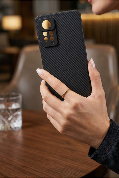 TechTrove Carbon Fiber D Textured Matte Navy Blue Premium Silicone Case Compa...