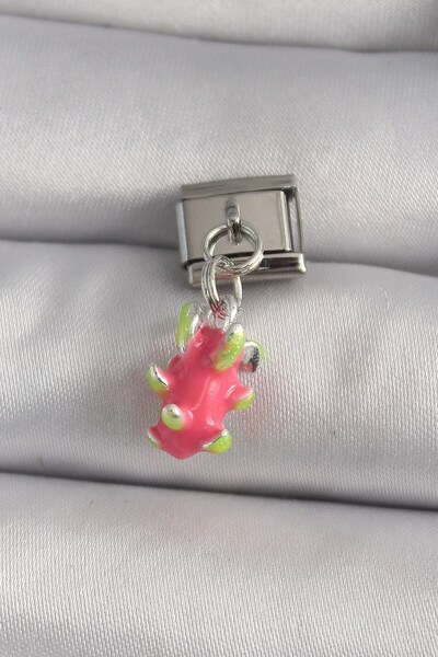 Inure Jewelry 316L Steel Silver Color Dangle Dragon Fruit Model Nomination Charm