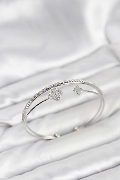 Inure Jewelry سوار نسائي من النحاس الفضي طراز يونكا