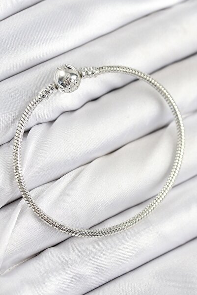 Inure Jewelry سوار نسائي من النحاس موديل Topcuk باللون الفضي