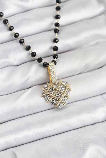 Inure Jewelry قلادة نسائية من الفولاذ 316L مع سلسلة كريستال على شكل قلب