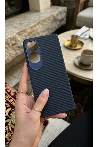 TechTrove Carbon Fiber D Textured Matte Dark Blue Premium Silicone Case Compa...