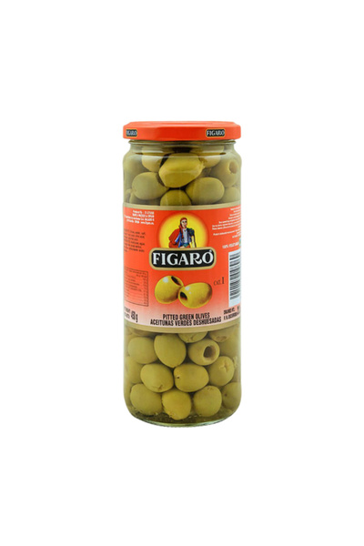 Figaro Pitted Green Spanish Olives Glass Jar (450g)