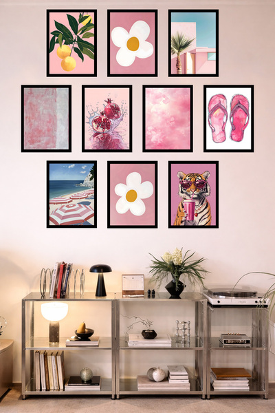 UNT 10-Frame Look Kitchen |   Modern |   Retro Wall Poster Painting Set – 15X...