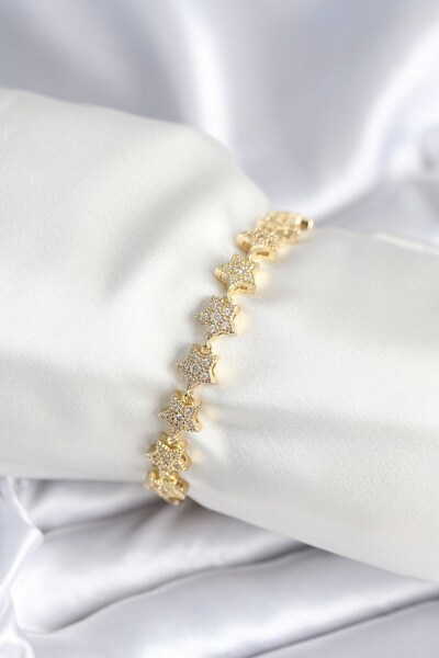 Inure Jewelry سوار نسائي من النحاس باللون الذهبي على شكل نجمة