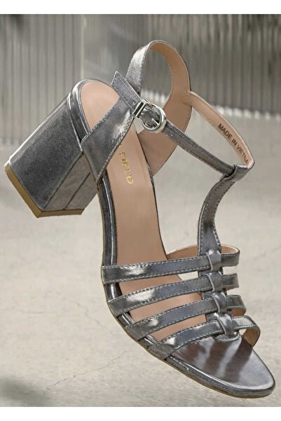 ANNA FİELD Women's Silver Heeled Sandals