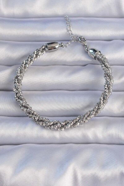 Inure Jewelry سوار نحاسي فضي اللون حلزوني موديل