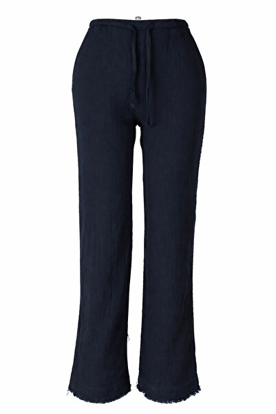 trender Canvas Navy Blue Women's Trousers 5504
