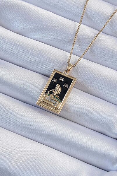 Inure Jewelry 316L سلسلة الصلب الذهب اللون الزركون حجر أسود المينا فتاة الشكل...