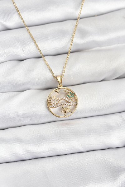 Inure Jewelry سلسلة من الفولاذ 316L باللون الذهبي، قلادة نسائية مرصعة بحجر ال...