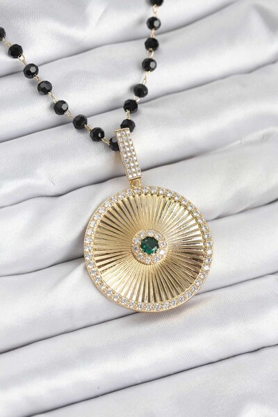 Inure Jewelry قلادة نسائية من الفولاذ 316L مع خرز كريستالي