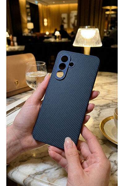 TechTrove Carbon Fiber D Textured Matte Dark Blue Premium Silicone Case Compa...