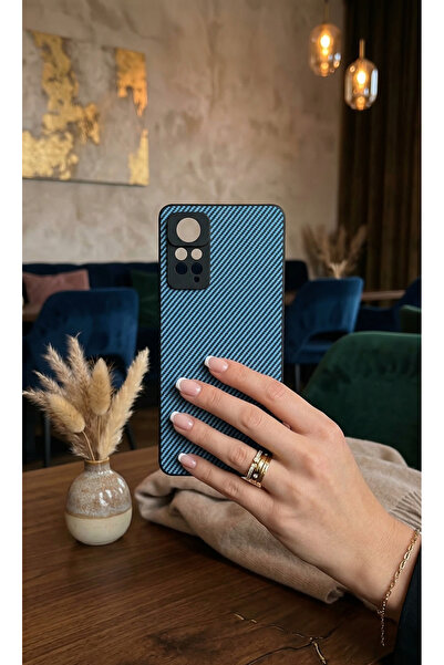 TechTrove Carbon Fiber D Textured Matte Navy Blue Premium Silicone Case Compa...