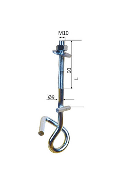 P&P CARLIG BALANSOAR CU PIEDICA M10, PIULITA, SAIBA / 120MM