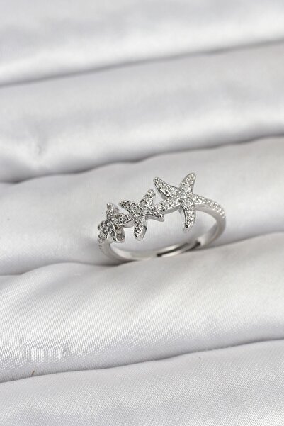 Inure Jewelry خاتم نسائي من النحاس الأصفر موديل يلدز بلون فضي