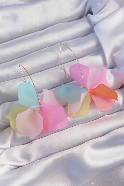 Inure Jewelry أقراط نحاسية مختلطة الألوان فلورا