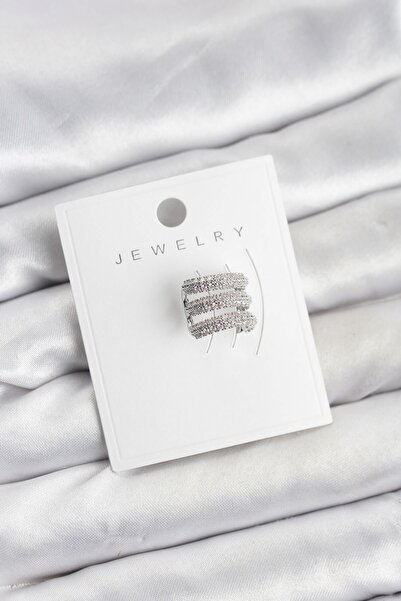 Inure Jewelry أقراط أذن من حجر الزركون باللون الفضي النحاسي