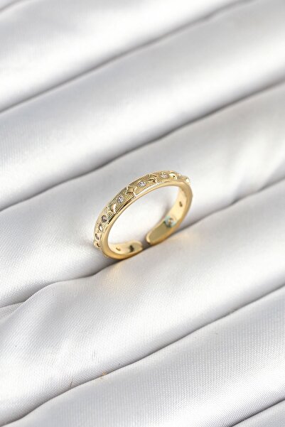 Inure Jewelry خاتم نسائي من حجر الزركون باللون الذهبي النحاسي