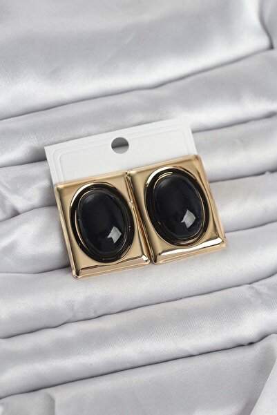 Inure Jewelry Black Square Model Vintage Gold Color Women's Earrings