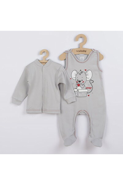 NEW BABY SHOP Kit nou pentru bebeluși Baby Mouse gri, mărimea 80 (9-12 luni)