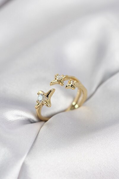 Inure Jewelry خاتم نسائي من مينيمال بول ستار موديل ذهبي اللون