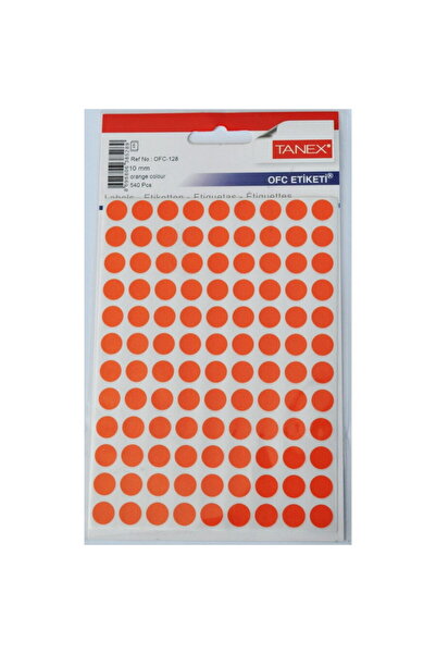 Tanex Self-adhesive color labels, D10 mm, 540 pcs/set, - orange
