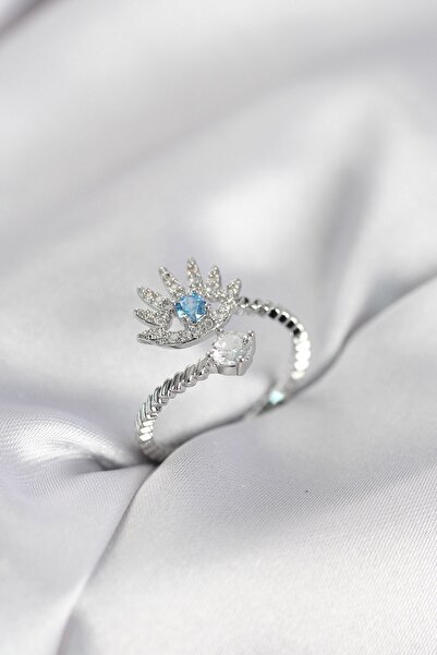 Inure Jewelry خاتم نسائي من حجر الزركون باللون الفضي