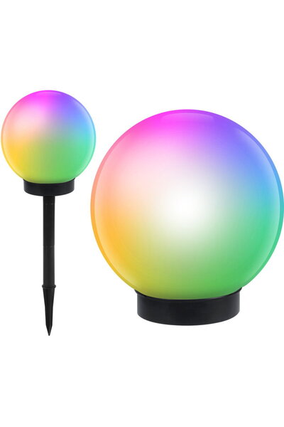 Greenbluespice Solar garden lamp freestanding ball, 15x15x48cm, RGB LED color, G