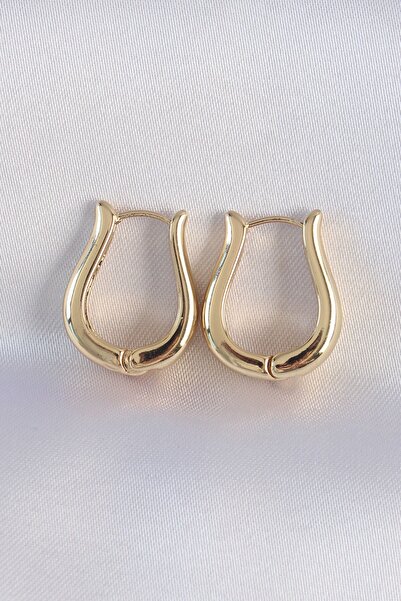 Inure Jewelry أقراط نحاسية ذهبية اللون مجوفة على شكل وردة