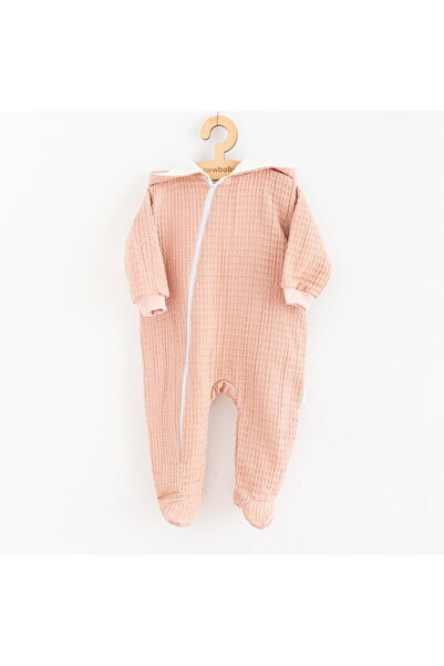 NEW BABY SHOP Salopă de bebeluși din muselină cu glugă, roz, mărimea 74 (6-9 ...