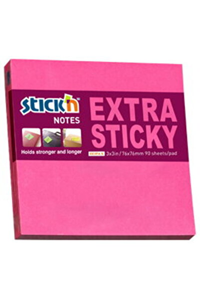 Stickn Extra-sticky self-adhesive notes 76 x 76mm, 90 sheets, Stick"n - neon ...
