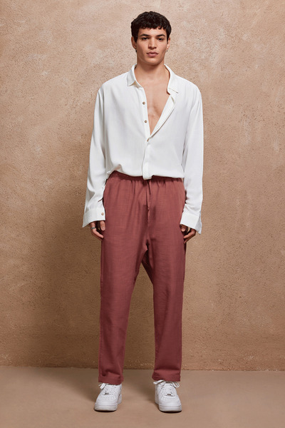 Dear Deer Salmon Oversized Linen Pants
