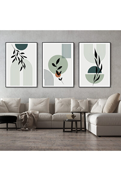 designadv Luxurious modern triptych paintings - silver frame