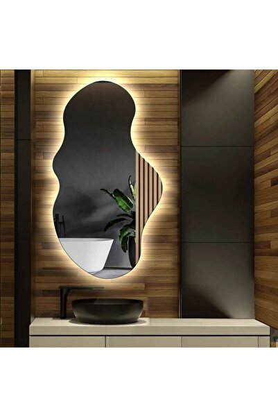 LedCorp Ασύμμετρος καθρέφτης LED Premium 65×100 cm, Αφής, 3 τύποι φωτός - Ζεσ...