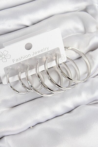 Inure Jewelry Brass Ring Model Silver Color Women's Set Earrings