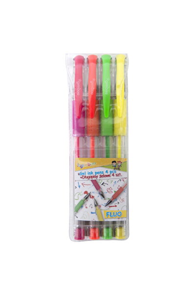Gimboo Pixuri cu gel, 4 culori/set, - culori fluorescente asortate