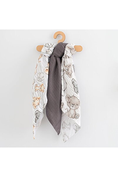 NEW BABY SHOP Cotton diapers with print New Baby 70x80 cm 3 pcs UNI