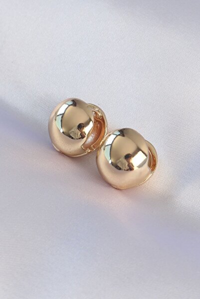 Inure Jewelry أقراط كعب صغيرة مجوفة باللون الذهبي النحاسي