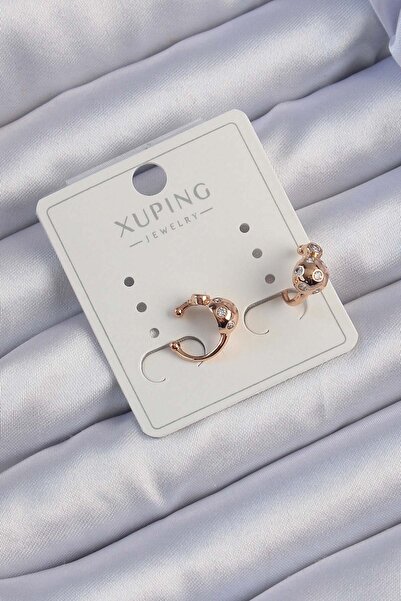 Inure Jewelry Xuping روز اللون الزركون حجر منحني الكعب Earcuff القرط