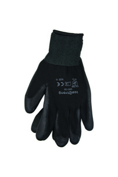 top Black Polyurethane gloves, size 10