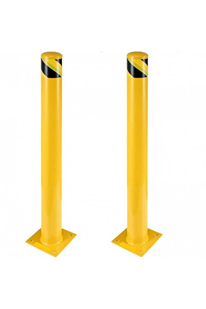 Vivatechnix Set 2 stalpi de siguranta, delimitare, avertizare, Otel, Galben /...