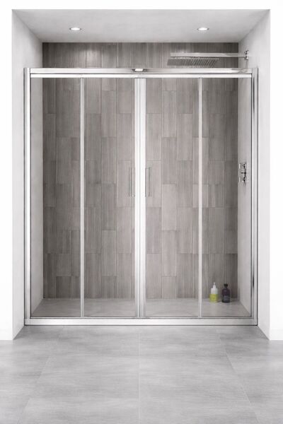 DOCCİA BELLA BANYO 2 Duvar arası 5 mm temperli şeffaf cam eloksal alüminyum