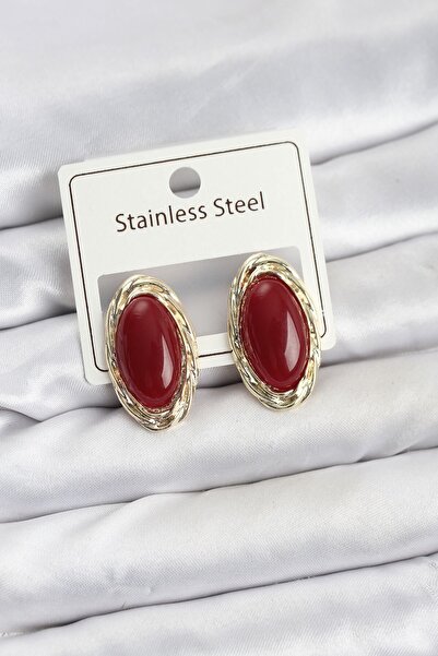 Inure Jewelry أقراط نسائية عتيقة الطراز من اللوز الأحمر