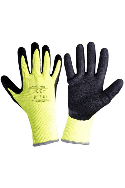 Lahti Pro VISIBLE Thermal Polyester LATEX GLOVE - 10