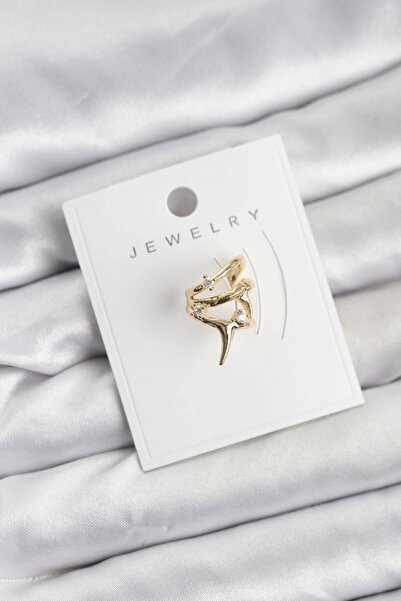 Inure Jewelry أقراط أذن من النحاس الأصفر اللون على شكل شوكة من نوع كيكارد