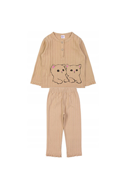 Mod Kids Girls' Set, MOD KIDS, Sweatshirt + Pants, Beige, 104 cm