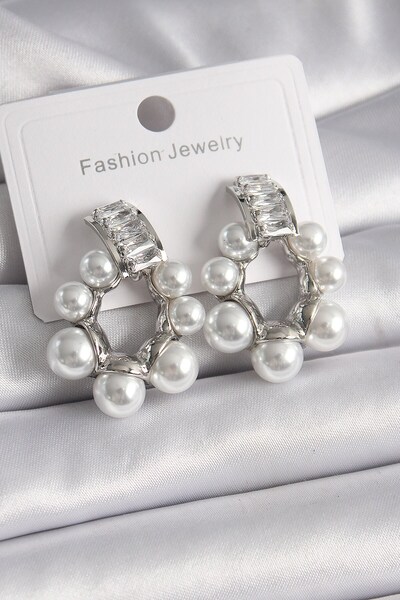 Inure Jewelry النحاس الفضة اللون الممر المائي الزركون حجر اللؤلؤ هوب نموذج ال...