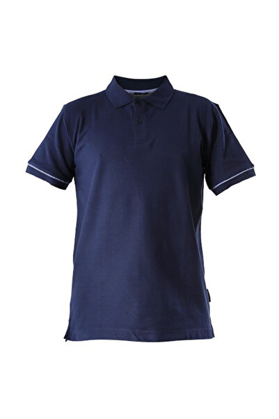 Lahti Pro Collared and buttoned cotton t-shirt / blue - 3xl